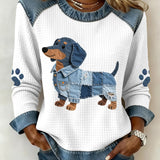 Julia - Charmante teckel met denim patchwork