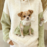 Dames comfortabele flanellen hoodie met Retro Animal Art Print