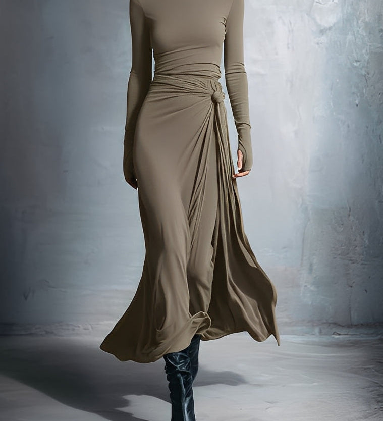 Naiara ❘ Maxi-jurk met zijden knoop